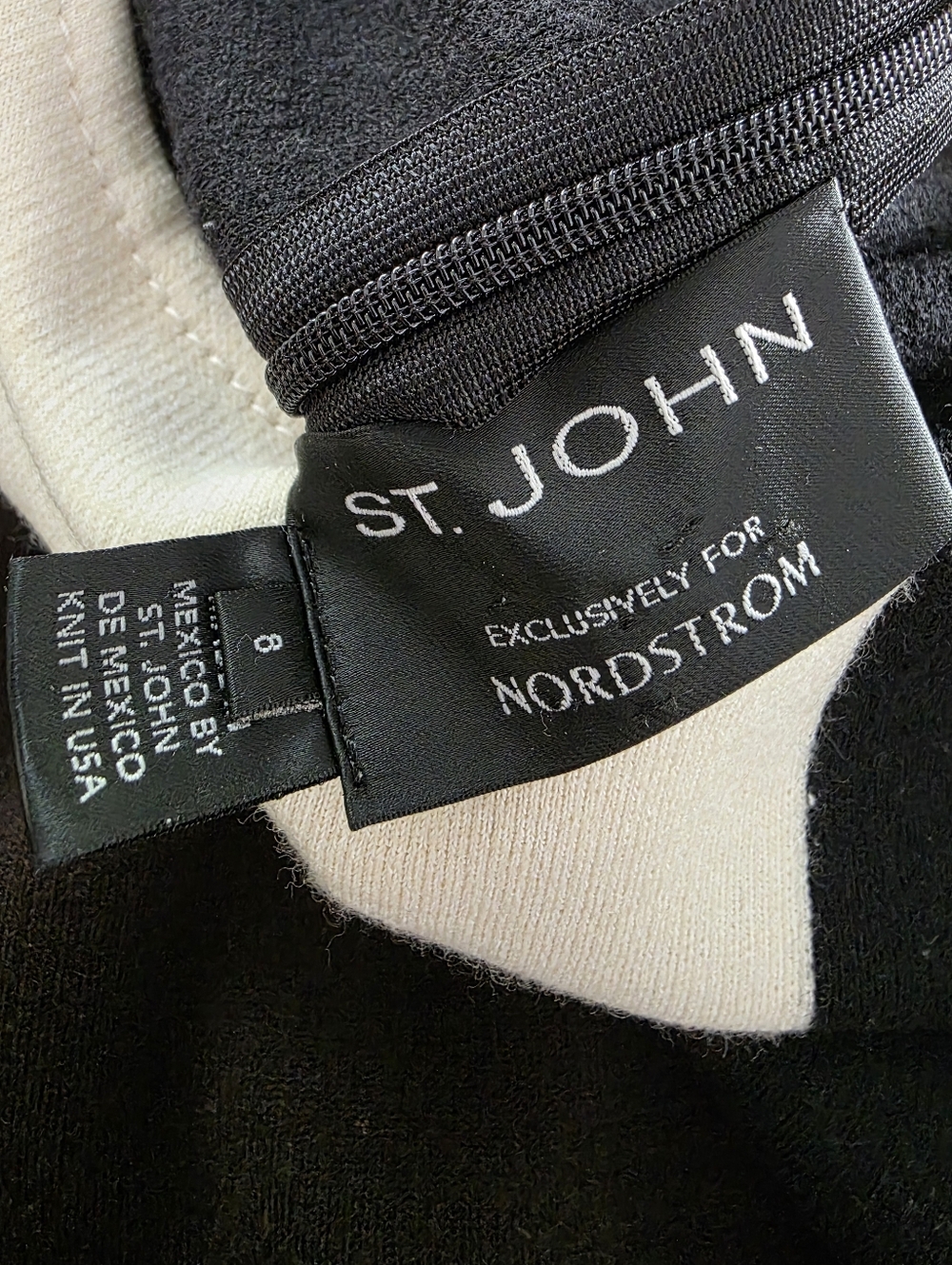 St John Wool blend brown black and white color block sheath dress size 8 - Picture 9 of 10